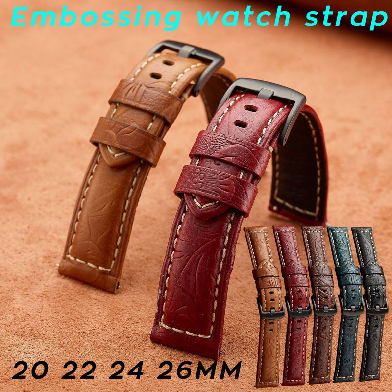 Leather Watch Band Men - Cinturino per orologio in pelle di